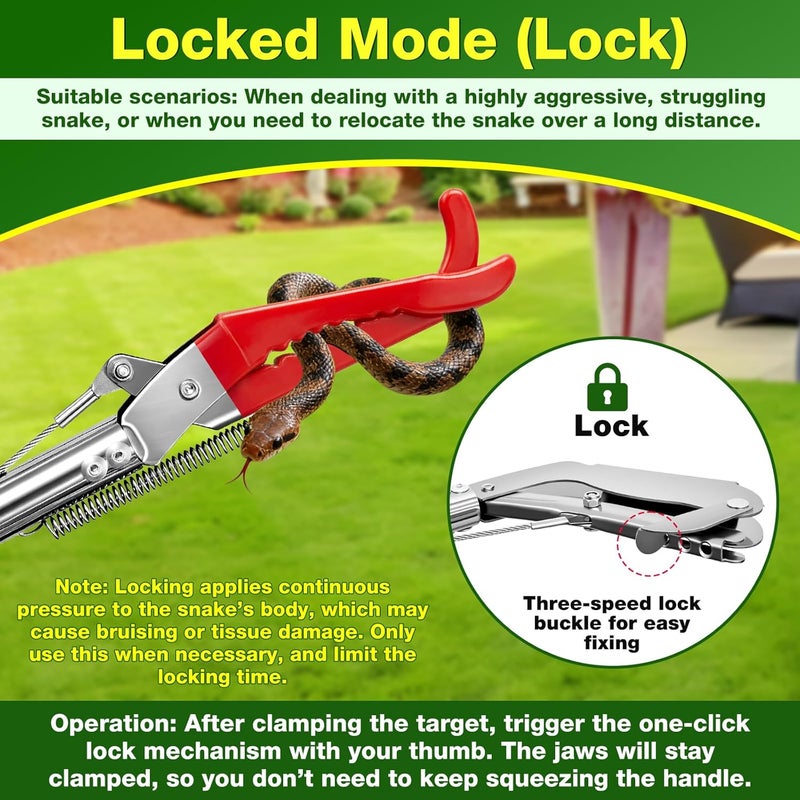 Loyala 60" Snake Grabber Tool Snake Tongs Snake Catcher Stainless Steel - Image 2