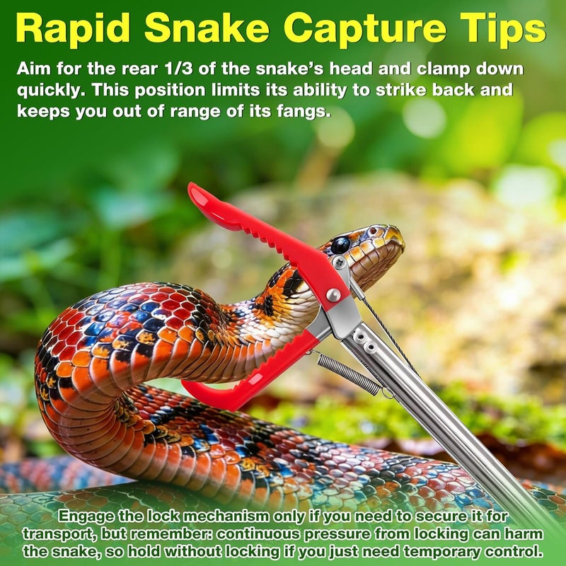 Loyala 60" Snake Grabber Tool Snake Tongs Snake Catcher Stainless Steel - Image 4