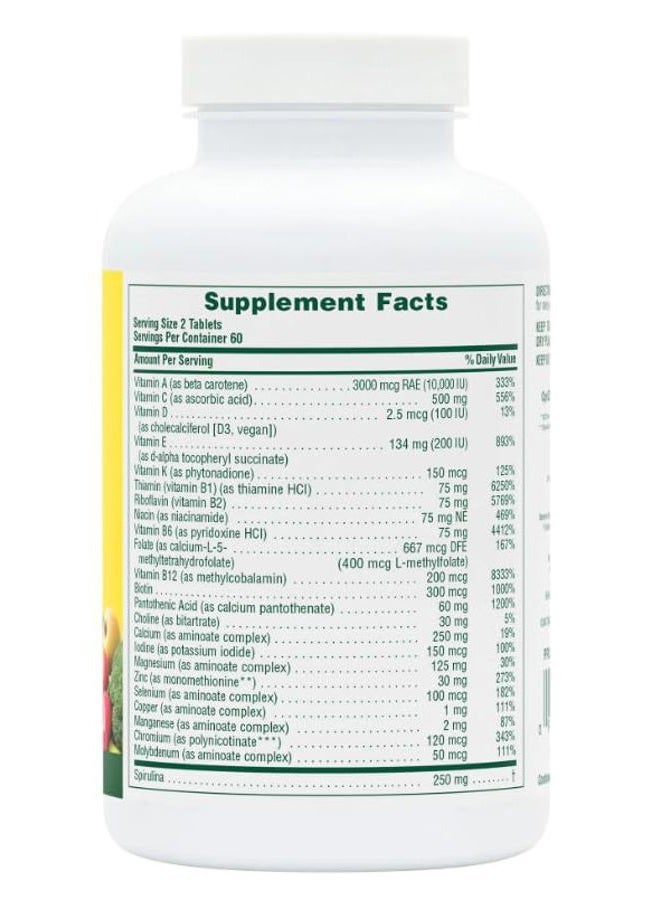 Nature's Plus ناتشرز بلس مصدر الحياة للرجال - 120 قرص، عبوة من 2 - مكمل متعدد الفيتامينات والمعادن خالي من الحديد - مع ساو بالميتو، لايكوبين ولوتين - خالي من الجلوتين، نباتي - 120 حصة إجمالية - Image 5