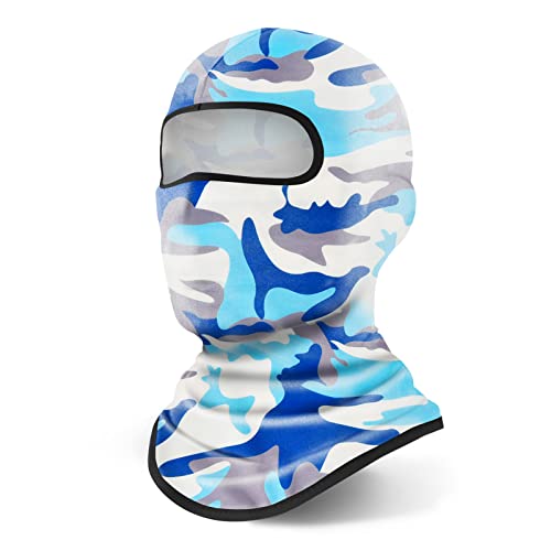 YESLIFE Blue Camouflage Balaclava Ski Mask for Men and Women, Winter Face Mask, Shiesty for Skiing, Snowboarding & Motorcycle - Image 1