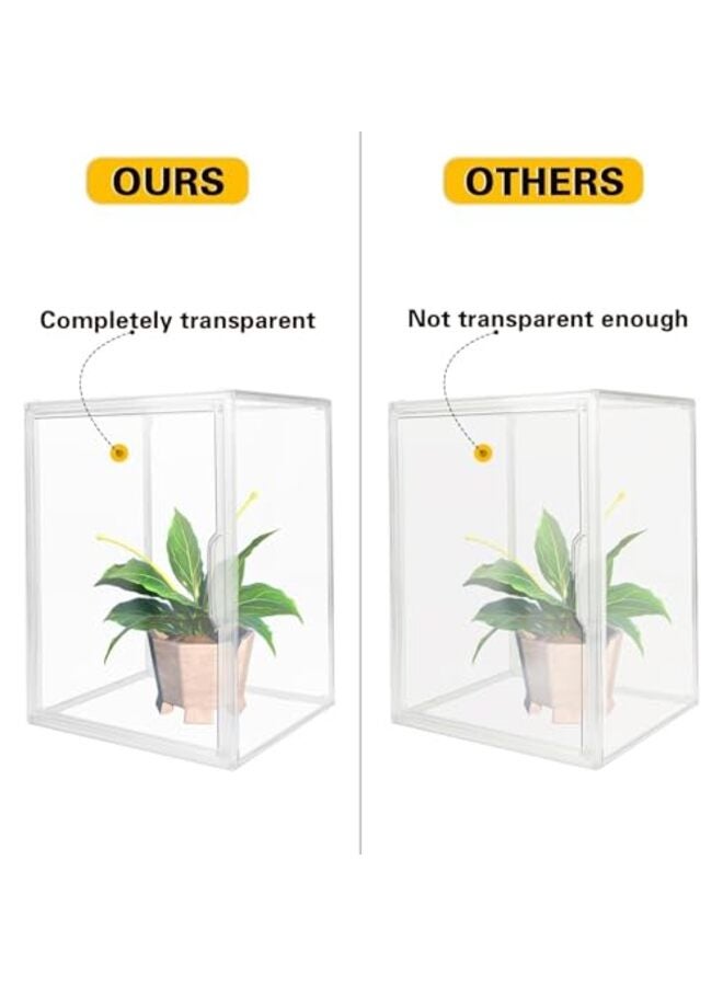 صناديق تخزين بلاستيكية شفافة قابلة للتكديس مع غطاء مغناطيسي، وحافظات عرض مستحضرات تجميل كتب مقاومة للغبار، وصندوق عرض مقتنيات شخصيات كبيرة، وصندوق أحذية، ومنظم حماية شفاف - Image 3