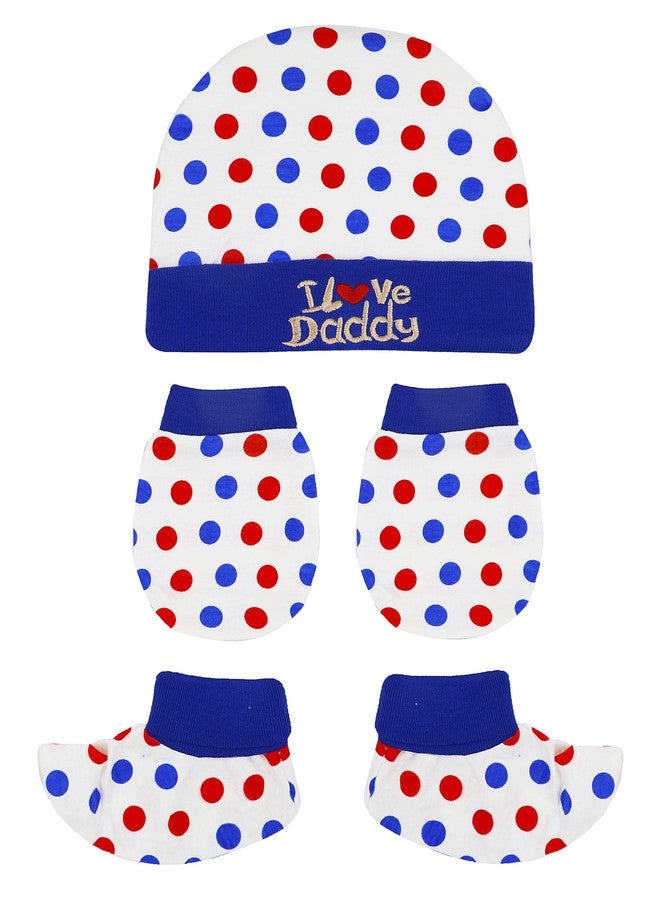 Fancy Walas Presents New-Born Baby Cap and Mittens Booties Combo Set for Baby Girls and Boys Gift Set (Pack of 4 Pcs) - Image 3