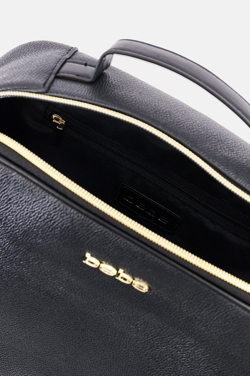 bebe Women Brand Logo Vanity Cosmetic Bag, Black  - Image 3