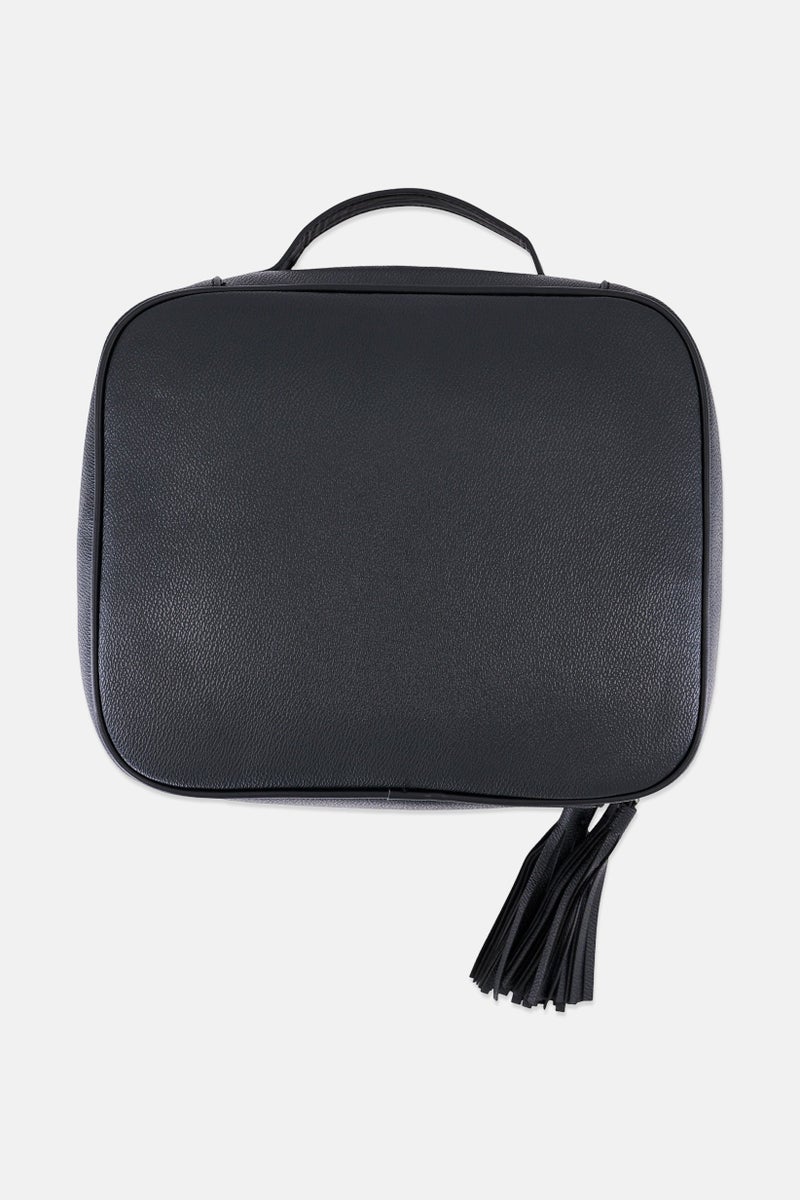 bebe Women Brand Logo Vanity Cosmetic Bag, Black  - Image 2