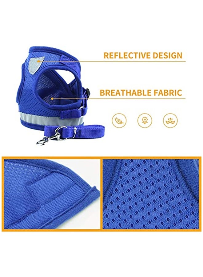 Cat Dog Adjustable Harness Vest Walking Lead Leash for Puppy Dogs Collar Polyester Mesh Harness- L Size - Image 4