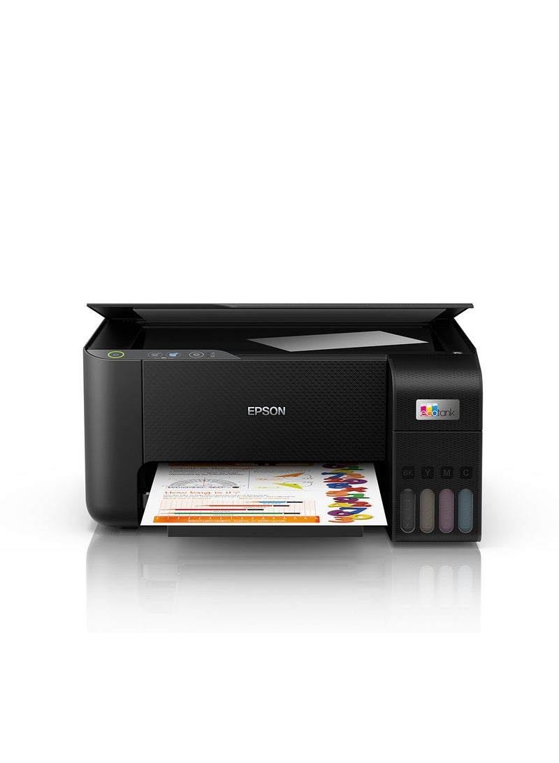إبسون ايكو تانك L3210 Home Ink Tank Printer A4، ملونة، طابعة 3 في 1، أسود، صغير الحجم - Image 3
