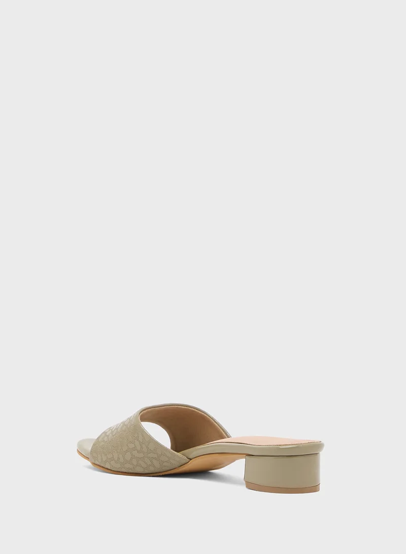 Pink Step Low Heeled Sandal