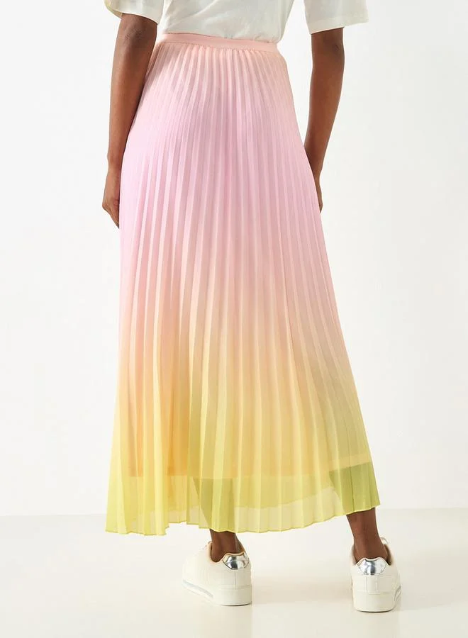 Iconic Iconic Ombre A-line Skirt with Pleat Detail