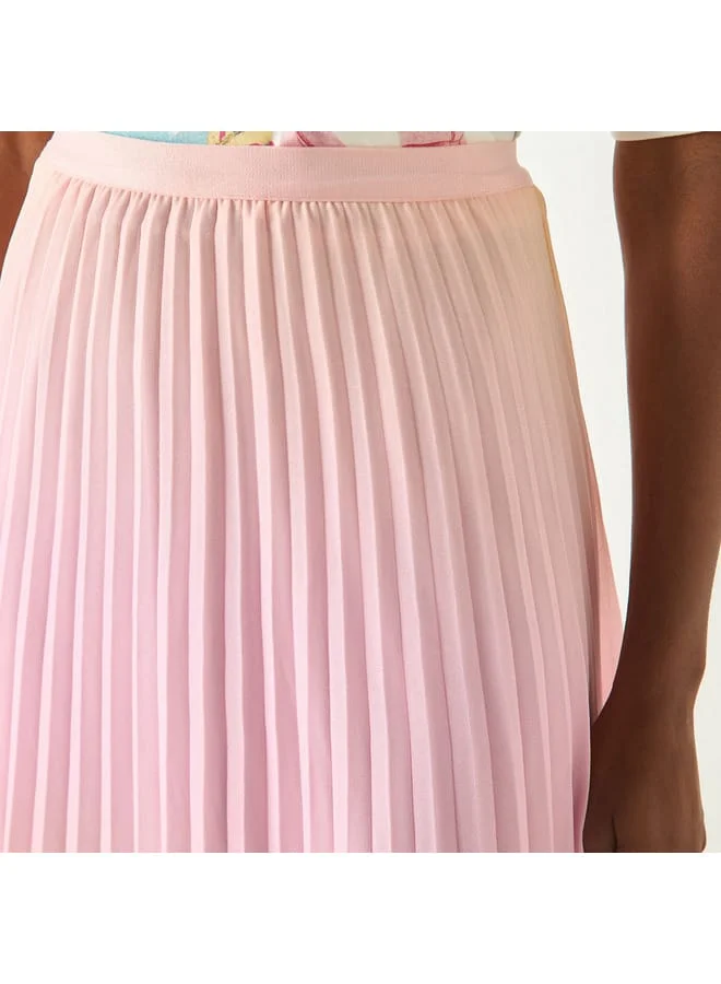 Iconic Iconic Ombre A-line Skirt with Pleat Detail
