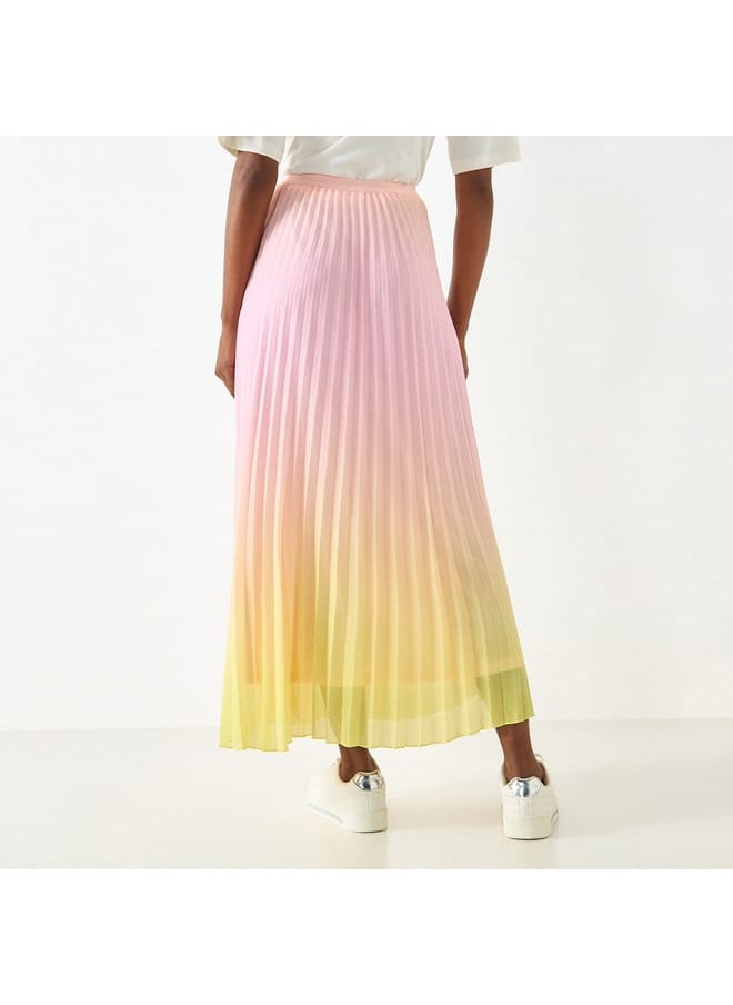 Iconic Iconic Ombre A-line Skirt with Pleat Detail  - Image 3