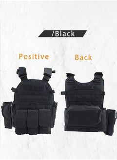 DUNISO Tactical vest, multi functional breathable vest, training protective vest, tactical hunting vest, adjustable, suitable for camping, gaming, outdoor activities, training, black  - Image 3
