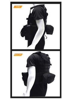DUNISO Tactical vest, multi functional breathable vest, training protective vest, tactical hunting vest, adjustable, suitable for camping, gaming, outdoor activities, training, black  - Image 5