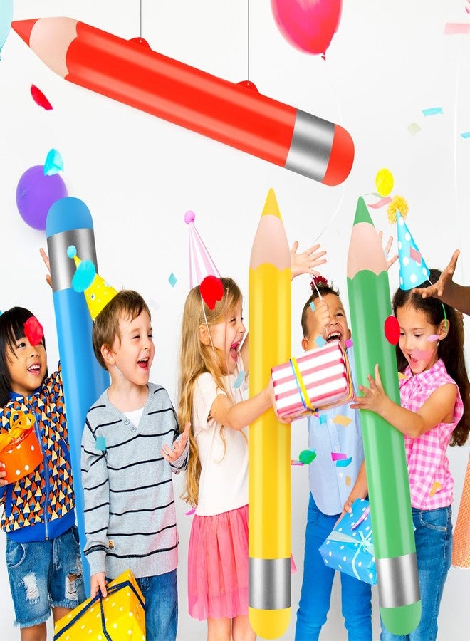 Blueweenly 12 Pcs 27" Back to School Inflatable Pencil Balloon Hanging Blow up Pencils Decoration Arch Garland Kit Giant Large Balloon for First Day of School Welcome Party Photo Prop Classroom Celing - Image 5