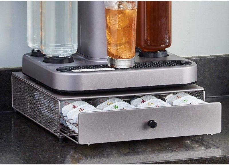 Nifty Solutions Cocktail Beverage Bartesian Capsule Drawer - Holds 36 Pods, Smooth Glide Rolling Drawer, Silver Countertop Organizer - Image 2