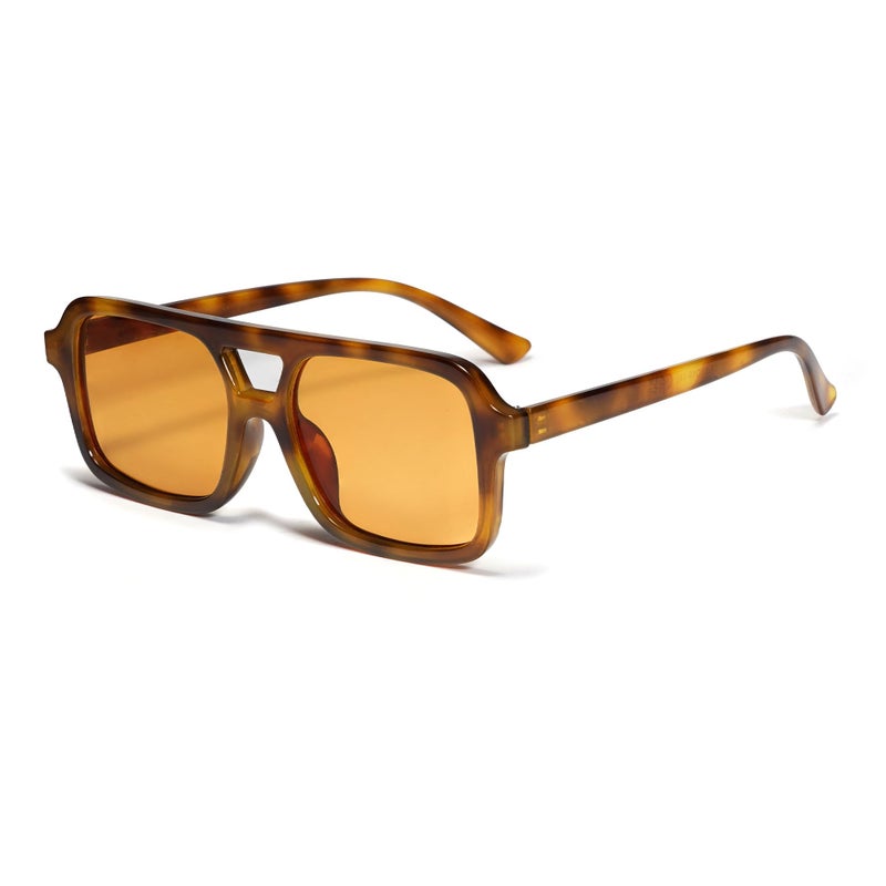 VANLINKER Retro 70s Square Aviator Sunglasses for Women Men Vintage Trendy Rectangle Sun Glasses VL9816,Orange/Tortoise - Image 1