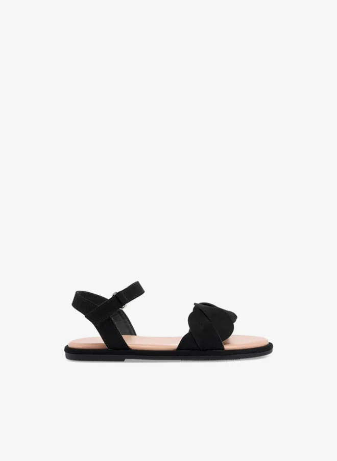 Flora Bella By Shoexpress Girls Strap Detail Sandals with Hook and Loop Closure