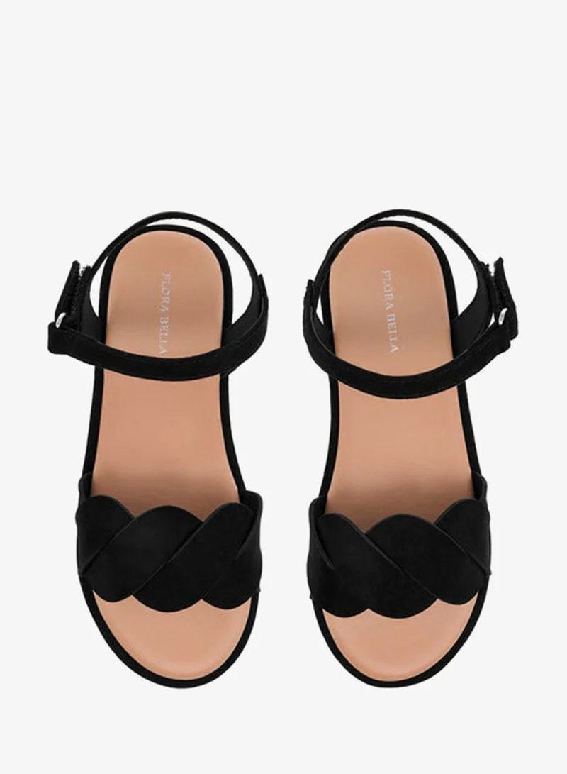 Flora Bella By Shoexpress Girls Strap Detail Sandals with Hook and Loop Closure