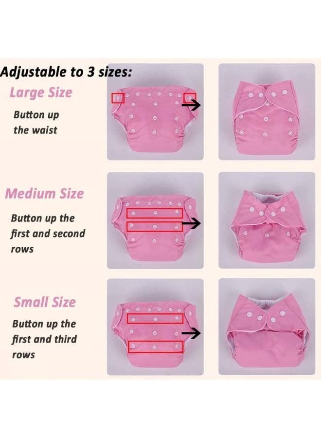 حفاضات قماشية قابلة للغسل واعادة الاستخدام للاطفال، 7 قطع - الوان متعدده و مختلفه - Image 3