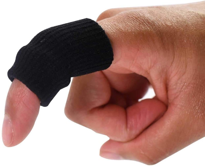 Cute critters 10Pcs Finger Sleeves Protectors Thumb Brace Support Elastic Compression Protector For Relieving Pain, Arthritis,Trigger Finger, Sports (Black), Free size - Image 4