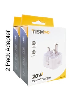 تيسمبرو 2 عبوة، شاحن سريع PD USB-C بقدرة 20 واط | محول شحن فائق السرعة | مدمجة وصديقة للسفر | شريحة أمان ذكية | متوافق مع iPhone 8-16 و iPad والمزيد  - Image 4