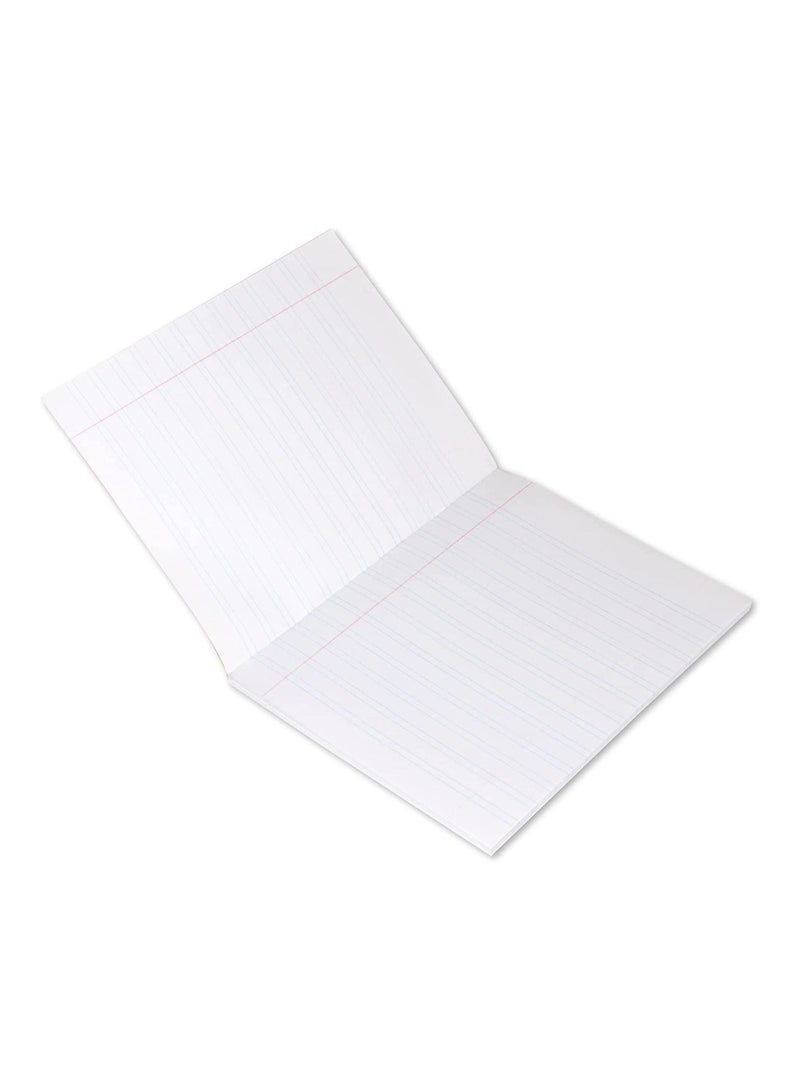 Exercise Book, Size 165x210mm, 80 Sheets, 160 Pages, 2 Line with Left Margin, Packet of 12 Pieces, Neon Orange Cover with Mathematical Info-FSEB2LM160N