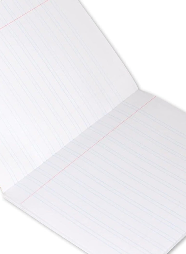 Exercise Book, Size 165x210mm, 80 Sheets, 160 Pages, 2 Line with Left Margin, Packet of 12 Pieces, Neon Orange Cover with Mathematical Info-FSEB2LM160N