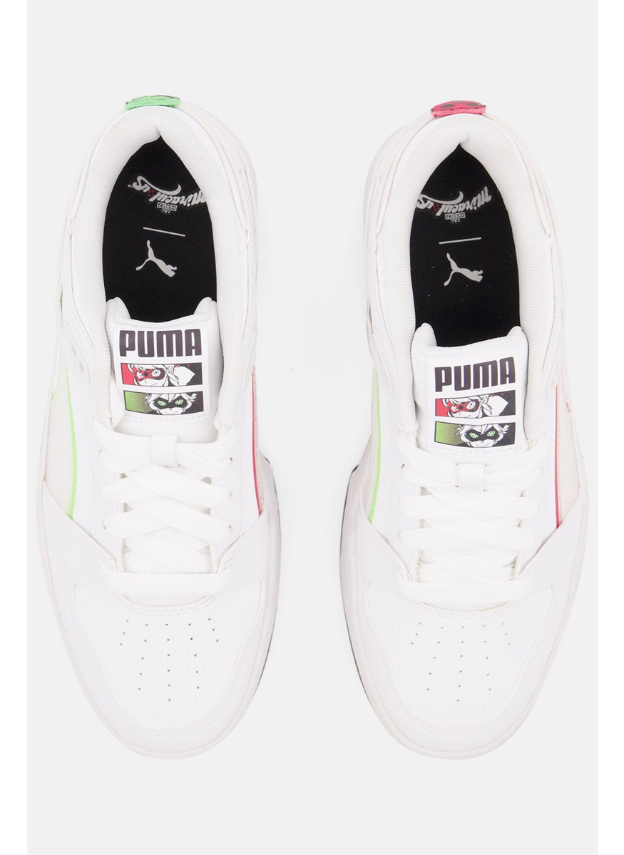 Puma x Miraculous - Kids Boy Slipstream Miraculous Lace Up Sports Shoes, White Combo - Image 1