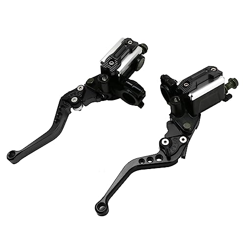 ZSDTRP Universal Motorcycle 7/8" 22mm CNC Hydraulic Brake Clutch Lever Master Double Pump with Warning Switch Mirror Holder for Scooter Motorbike Mped ATV UTV Go Kart (Black) - Image 3