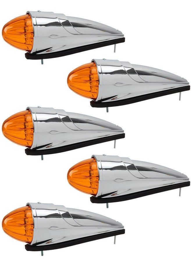 Partsam مجموعة مصابيح Partsam المكونة من 5 قطع، 17 مصباح LED كهرماني، مصابيح سقفية فائقة السطوع مطلية بالكروم، بديل مثالي للشاحنات الثقيلة من فولفو، إنترناشونال، كينوورث، بيتربيلت، فريتلاينر، وماك. - Image 1