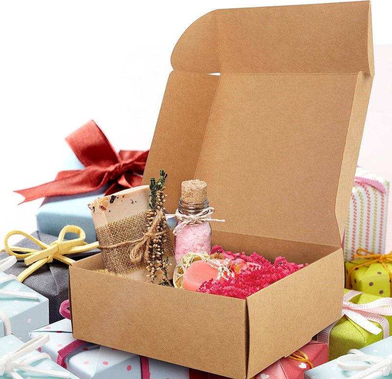 Cardboard Gift Box – 10 Pieces – 12x12x5cm – Easy to Assemble – for Gift Wrapping, Jewelry and Craft Products (Brown) - Image 2