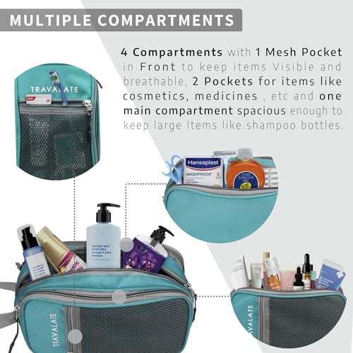 TRAVALATE Polyester Travel Solid 11 Cms Cosmetic Pouch (L_ABParent_Ocean Blue) - Image 4