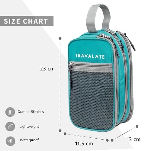 TRAVALATE Polyester Travel Solid 11 Cms Cosmetic Pouch (L_ABParent_Ocean Blue) - Image 3
