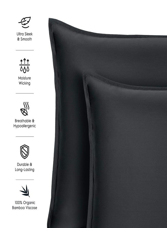 Tafts Duvet Cover Full Size, 3 Piece Set, Pure 100% Viscose Derived from Bamboo, Luxuriously Soft, Silky Smooth and Cooling, 2 Pillowcases (Full, Midnight Black) - Image 5