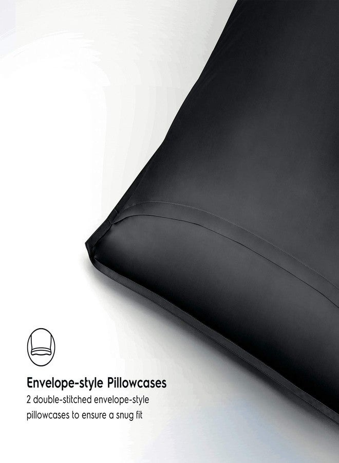 Tafts Duvet Cover Full Size, 3 Piece Set, Pure 100% Viscose Derived from Bamboo, Luxuriously Soft, Silky Smooth and Cooling, 2 Pillowcases (Full, Midnight Black) - Image 4