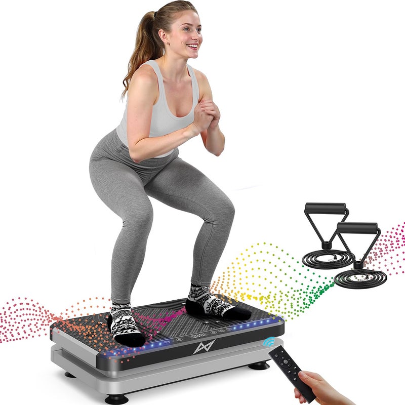 AXV Vibration Plate Fitness Platform Exercise Machine Vibrating Shaking Full Body Shaker Workout Vibrate Stand Shake Board Sport Gym for Weight Loss Fat Burner for Women Men - Image 1
