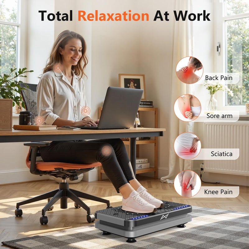 AXV Vibration Plate Fitness Platform Exercise Machine Vibrating Shaking Full Body Shaker Workout Vibrate Stand Shake Board Sport Gym for Weight Loss Fat Burner for Women Men - Image 4
