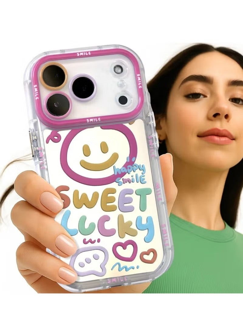Protective Case Cover for iPhone 17 Pro with Mirror Cute Colorful Case for Women Pink iPhone 17 Pro Protector Mobiles Accessories Case - Image 1