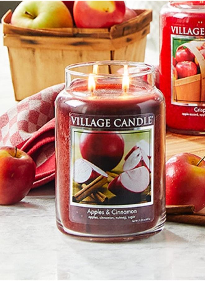 Village Candle Village Candle Apples & Cinnamon Large Apothecary Jar, Scented Candle, 21.25 oz.  - Image 3