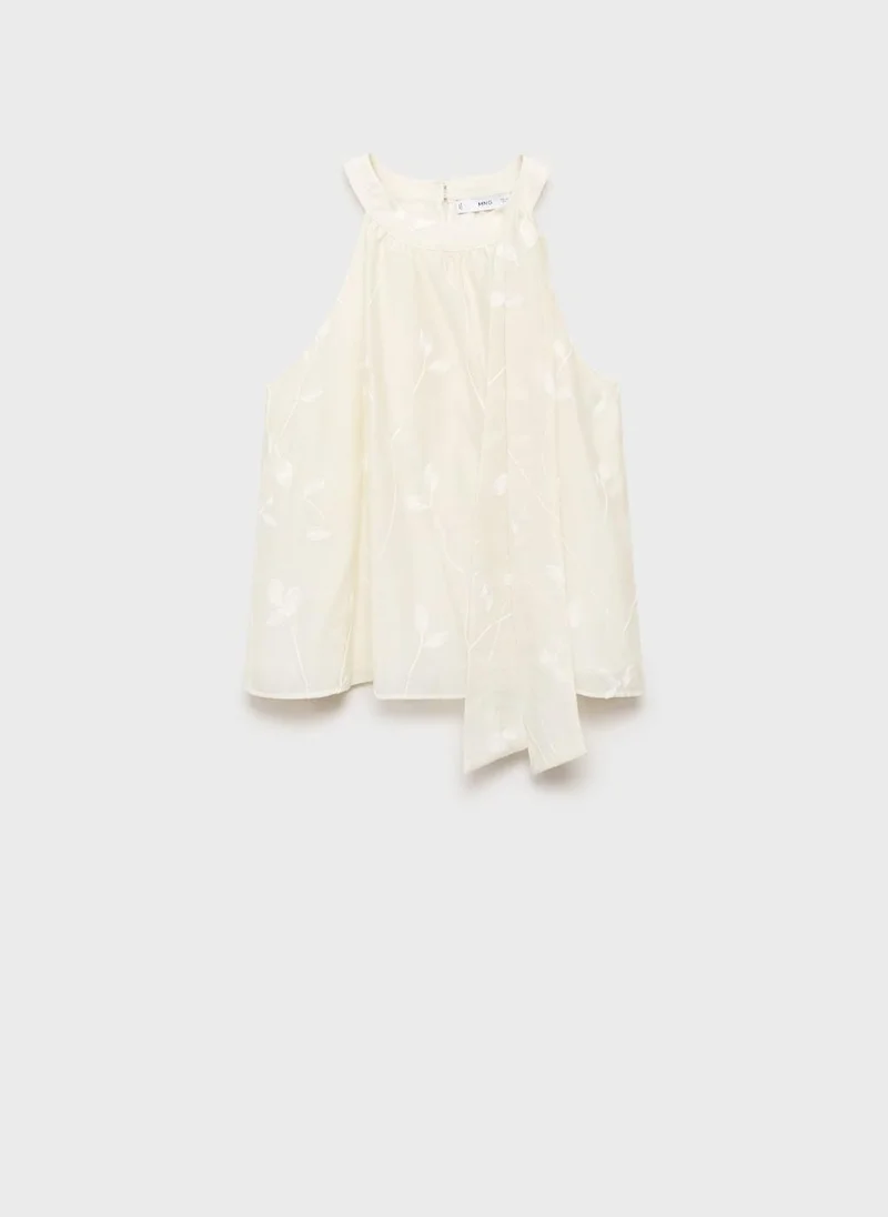 MANGO Halter-Neck Top With Knot Detail
