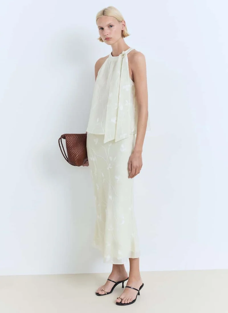 MANGO Halter-Neck Top With Knot Detail