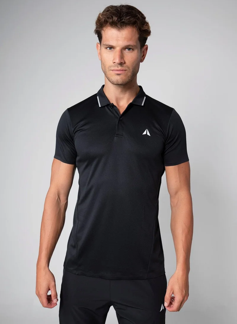 Aora Aora Men's Performance Polo – Moisture-Wicking, Tailored Fit, Breathable Fabric – Black