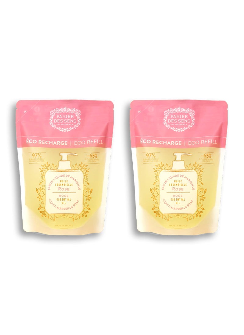 PANIER DES SENS - Panier des Sens  Liquid Hand Soap Refills  Rose Foaming Hand Soap Refill  French Moisturizing Hand Wash with Coconut Oil  Kitchen  Bathroom Hand Soap  Soft Soap Refill 97 Natural  34 Floz - Image 1