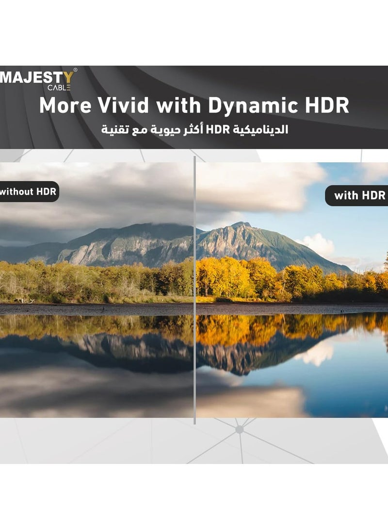 ماجيستي ماجيستي كيبل HDMI 8K فائق السرعة - 48Gbps HDMI 2.1 يدعم 8K@60Hz، 4K@120Hz، 2K@144Hz، 1080P@240Hz - Dolby Vision، Dolby Atmos، HDR10+، eARC، 3D، متوافق مع PS5، Xbox ، سويتش (5M)  - Image 4