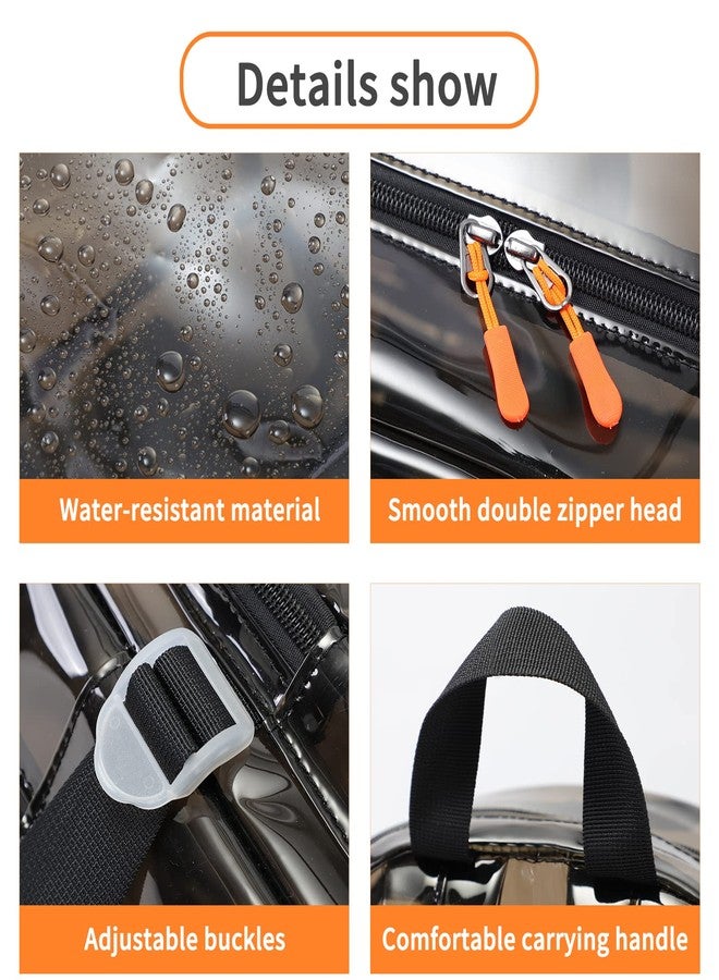 TINYAT Heavy Duty Transparent Clear backpack See Through Large Capacity Clear Bag for college, Concerts, Sports, Travel - Image 5