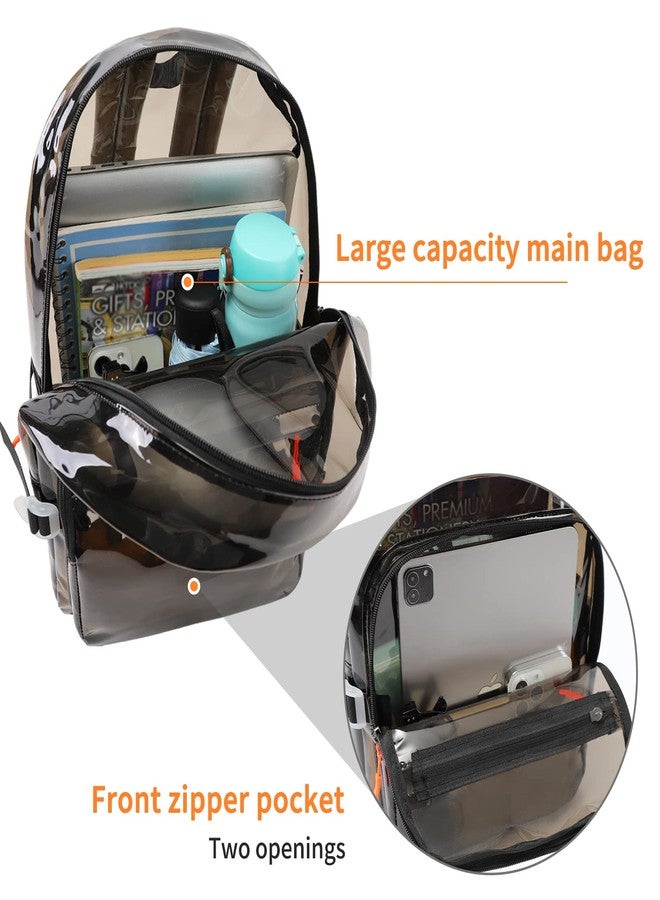 TINYAT Heavy Duty Transparent Clear backpack See Through Large Capacity Clear Bag for college, Concerts, Sports, Travel - Image 4