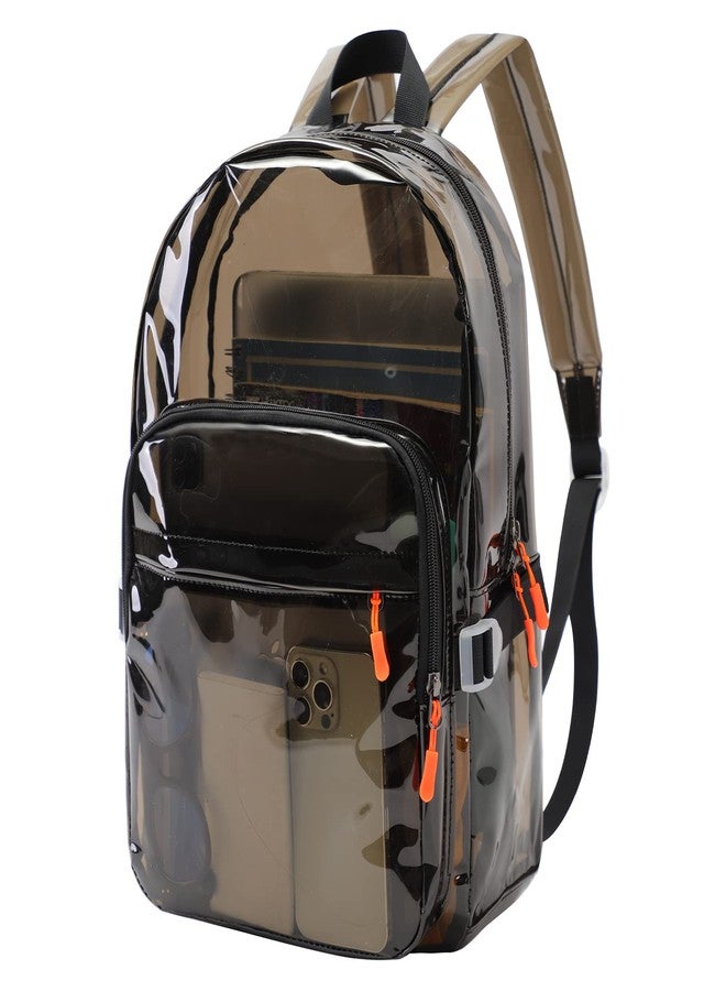TINYAT Heavy Duty Transparent Clear backpack See Through Large Capacity Clear Bag for college, Concerts, Sports, Travel - Image 1