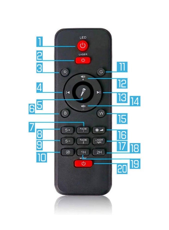 ضوء جهاز عرض مليء بالنجوم، نجمة دوارة، نجمة جهاز عرض السماء والمحيط LED | 21 وضعًا فريدًا | بعيد - Image 4