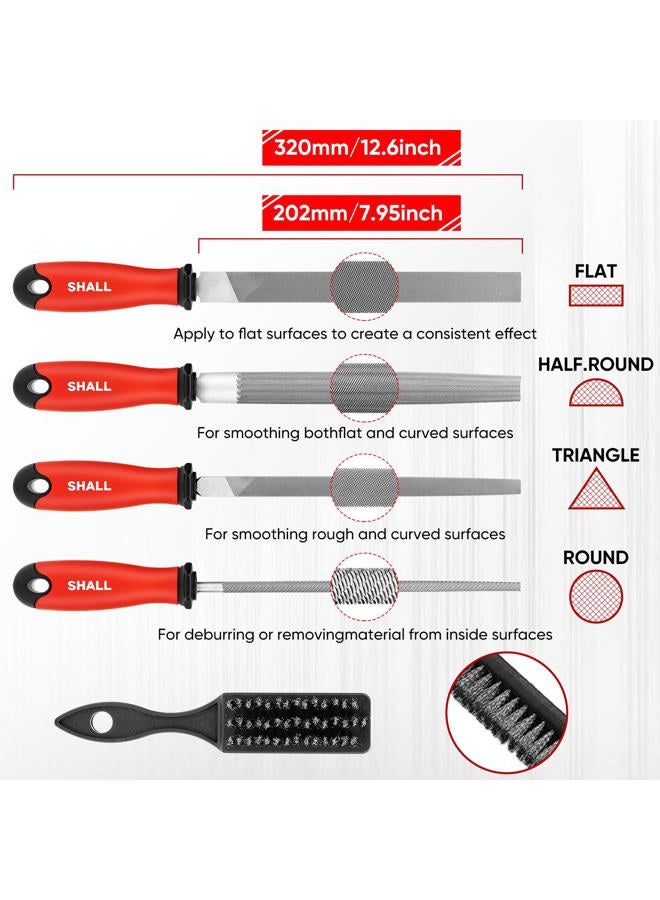 SHALL 17 Pc Metal File Set,for Metal,Wood & Plastic,4xHand & 12xNeedle Files,Wire Brush,High Quality Metal File with Storage Box - Image 2