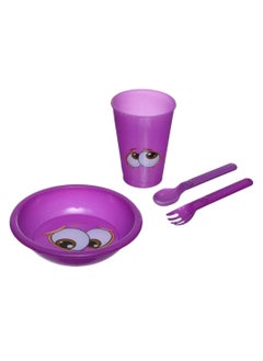Generic Plastic Kids Tableware Set 4 Pieces - Random Design and Color, Color May Vary  - Image 1