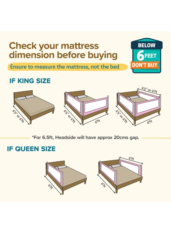 Luvlap Comfy Baby Bed Rail Guard (180cmx72cm), Bed Rails for Baby & Toddler Safety, Portable, Adjustable Height, Single Side Bed Rail, Pack of 1, Blue - Image 3